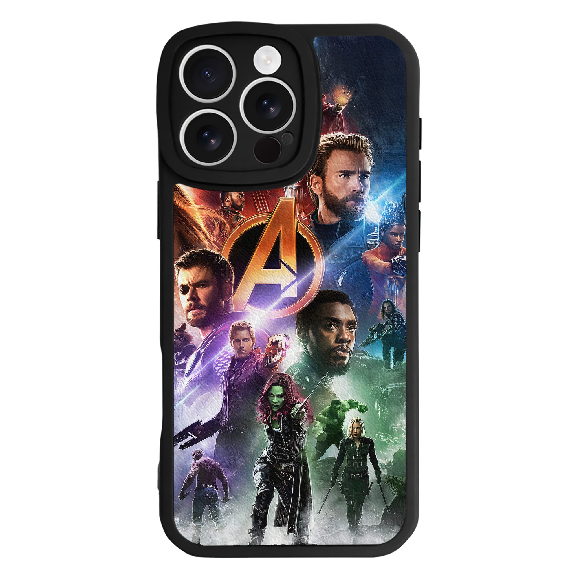 （画像用） アベンジャーズ The Avengers 【iPhone 16シリーズ対応】シリコンスマホケース（レザー調） 材質：シリコン
